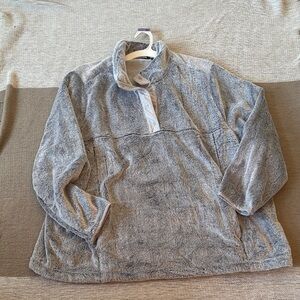 Lands' End Soft Gray Fleece Jacket